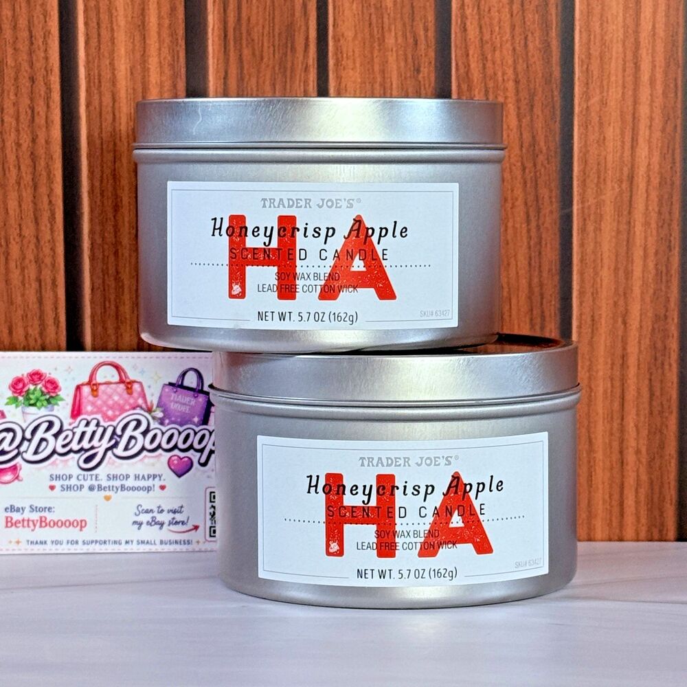 Trader Joe's Honeycrisp Apple Scented Candle Tin 5.7oz (2-Pack)